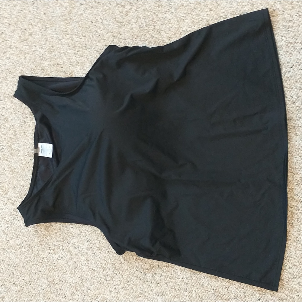 Lands' End High Neck Black Tankini Swim Top 20W - Picture 2 of 7